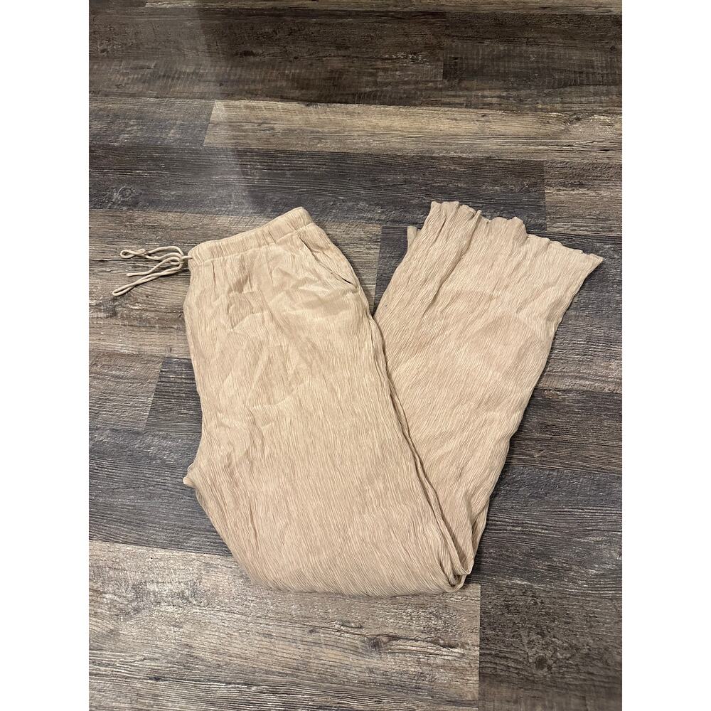 Abercrombie & Fitch Women's Wide Leg Palazzo Cream Elastic Waist Pant Large NWT